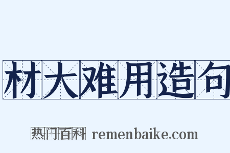 材大难用造句是什么意思的图片